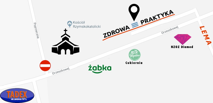 Mapa dojazdu do Zdrowa Praktyka Jacek Bogajewski Gniezno